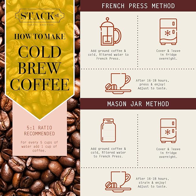 Organic Cold Brew Coffee Coarse Ground 1 LB - CRANK High Voltage Caffeine Dark Roast, Coarse Grind – By Stack Street