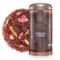 Teabloom Organic Herbal Tea, African Safari Loose Leaf Tea, Sweet Rooibos Blend with Berry Flavors and Vanilla, USDA Certified Organic, Fresh Whole Leaf Blend in Reusable Gift Canister, 3.53 oz/100 g Canister Makes 35-50 Cups