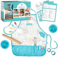MindWare Playful Chef Deluxe Baking Kit - Set Includes 17 Utensils with Color-Coded Measuring Tools & 5 Healthy Recipes – Ages 4 & up
