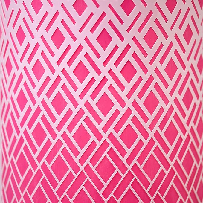 Cake Baking Stencil - Seamless Delicate Pattern for Decorating Tall Double Barrel Cake to Use with Buttercream, Royal Icing, Ganache, Paint, Airbrush (RHOMBA)