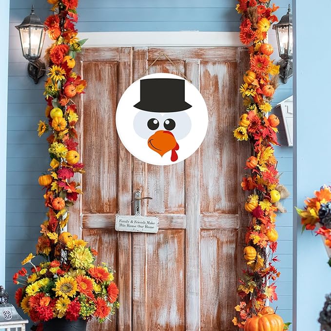 SUNVERSE Fall Stencils for Painting 12” Round Fall Stencil Hello Pumpkin Stencils Autumn Templates Thanksgiving Stencils for Wood Door Sign Porch Hanger Fall Wreath
