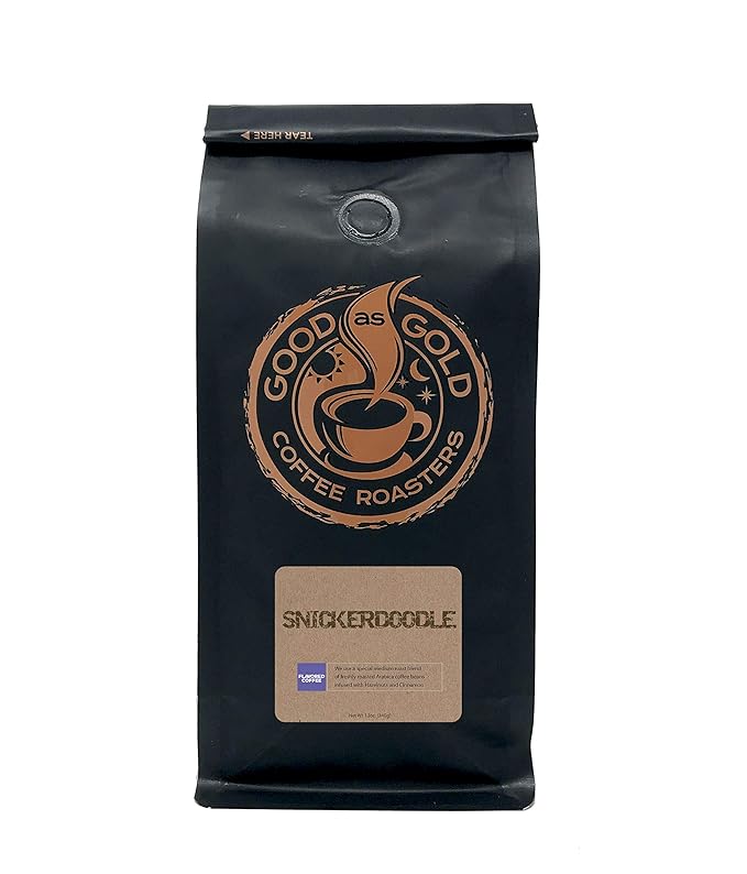 Good As Gold Coffee Roasters - Snickerdoodle Flavored Whole Bean Coffee, 12 Oz