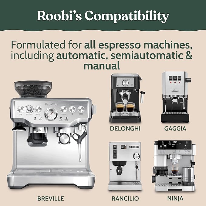 Roobi Espresso Machine Cleaning Tablets. Coffee Machine Cleaner Tabs. 100 Count Carbon Neutral Espresso Clean Pack.
