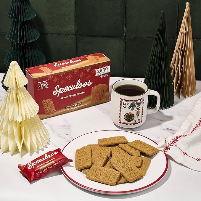 ChocZero Speculoos Cookies, Gluten Free, No Added Sugar, Spiced Windmill Keto Cookie, 30 Cookies Per Box, 9 Ounce (Pack of 1)