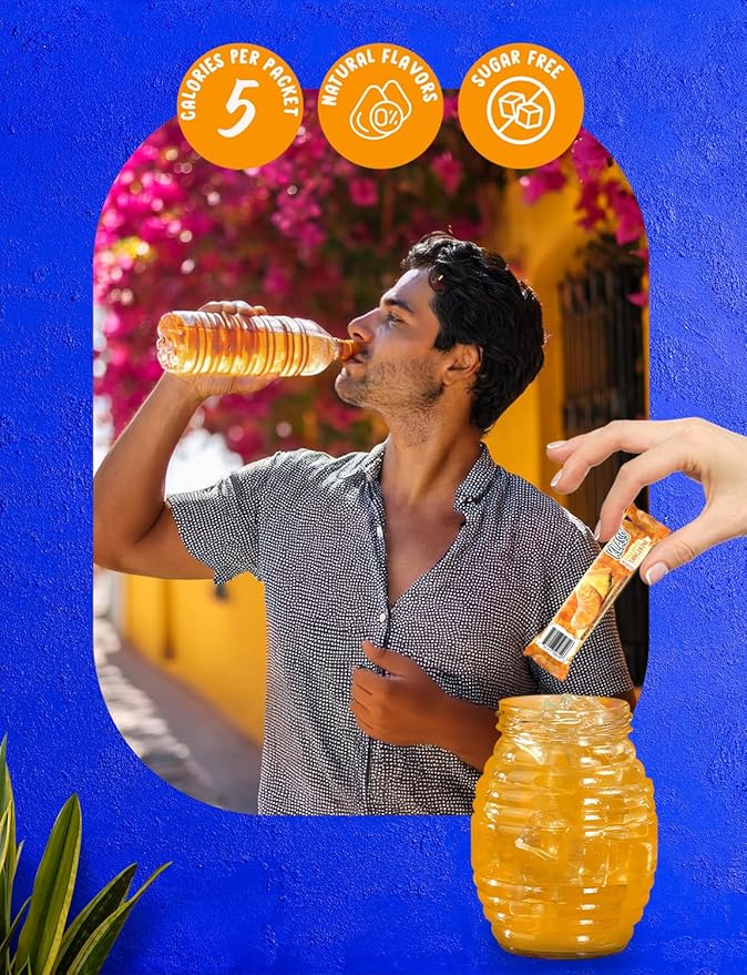 Klass Aguas Frescas | Drink Mix Pineapple Tangerine | Sugar Free! (40 Count Powder Stick Packs)