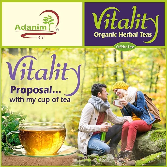 Adanim Bio Vitality Organic Tea Sampler Gift Set Box (8 Flavors Herbal Tea Variety Pack, 64 Individual Tea Bags) Caffeine Free Tea Sets, Assorted Tea Set, Tea Gifts for Tea Lovers