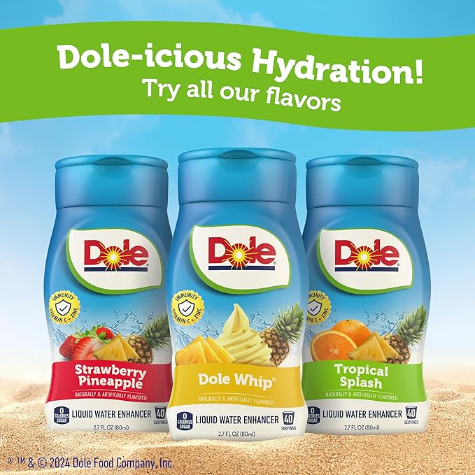 Dole Strawberry Pineapple Liquid Water Enhancer - Sugar Free & Delicious, Makes 160 Flavored Water Beverages - Pack of 4