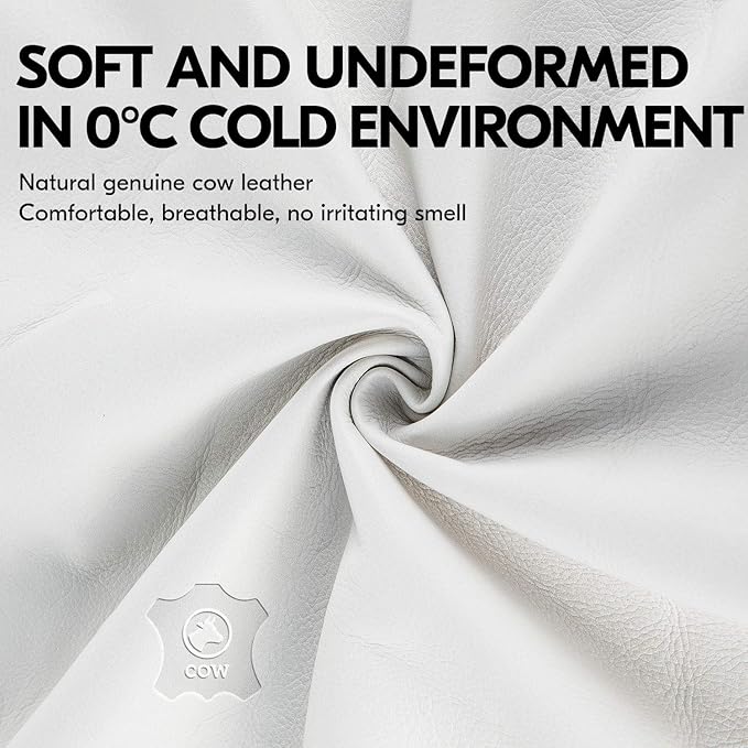 Vgo... Lined Winter Cow Grain Leather Gloves, 32℉ or Above (1 Pair,Size XL, Cream, CA9501F)