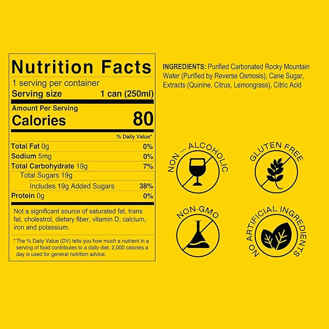 Strongwater Sparkling Indian Tonic Water - 12 Pack Cans (8.4 Fl Oz Each) - Premium Mixer with Quinine, Rocky Mountain Water & Botanicals - No Added Preservatives, Zero Sugar
