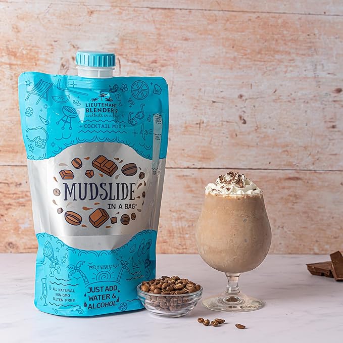 Lt. Blender's Mudslide Cocktail Mix - All Natural Creamy Rich Chocolate Coffee Blend, Easy to Make Slushy Cocktail, Resealable and Portable, 16 Servings per bag (Pack of 1)