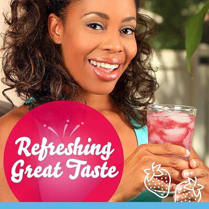 Crystal Light Sugar-Free Energy Wild Strawberry Low Calories Powdered Drink Mix 6 Count Pitcher Packets