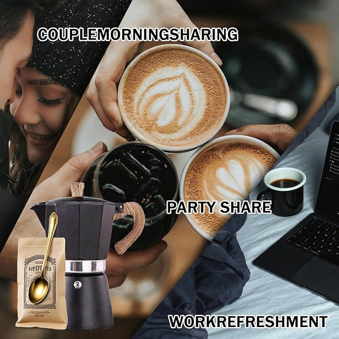 AIFUSI Moka Pot, Italian Coffee Pot 6 Cup/10 oz Stovetop Espresso Maker Stovetop Camping Manual Cuban Coffee Percolator Machine Italian Espresso Greca Coffee Maker Brewer Percolator