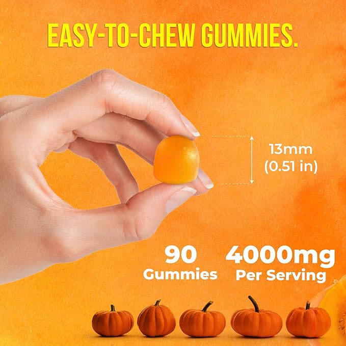 FreshDrinkUS, Premium 90 Pumpkin Seed Oil Gummies For Hair Growth, Youthful Skin, 4000mg Per Serving with Zinc & Vitamin C – Plant-Based, Non-GMO, Sugar/Gluten-Free, Men’s & Women’s Wellness Gummies