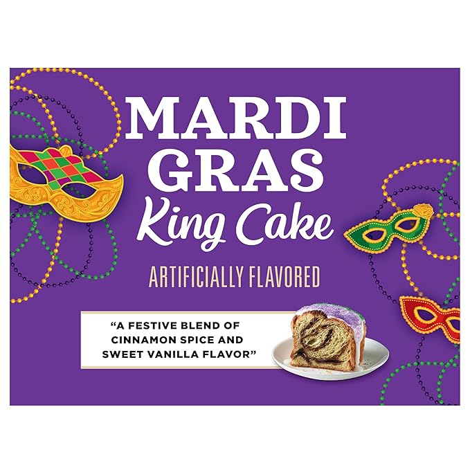 Community Coffee Mardi Gras King Cake Flavored 72 Ounce, Medium Roast Ground Coffee, 12 Ounce (Pack of 6)