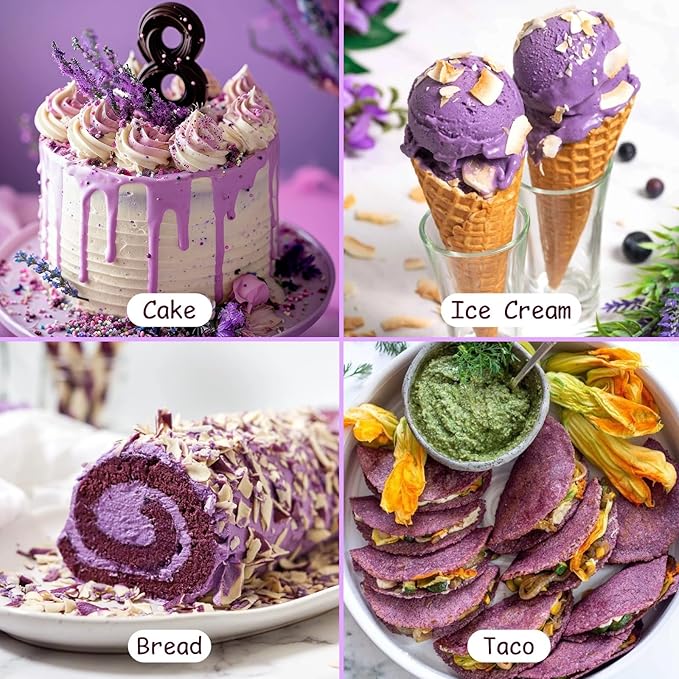 Purple Sweet Potato Powder 24oz (680g) - Natural Food Coloring for Baking, Drinks & Smoothies｜Ube/Purple Yam Alternative, Non-GMO, Gluten-Free, Resealable Fresh Pack