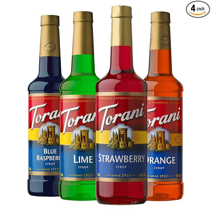 Torani Syrup Variety Pack, Soda Flavors, 25.4 Ounces (Set of 4)