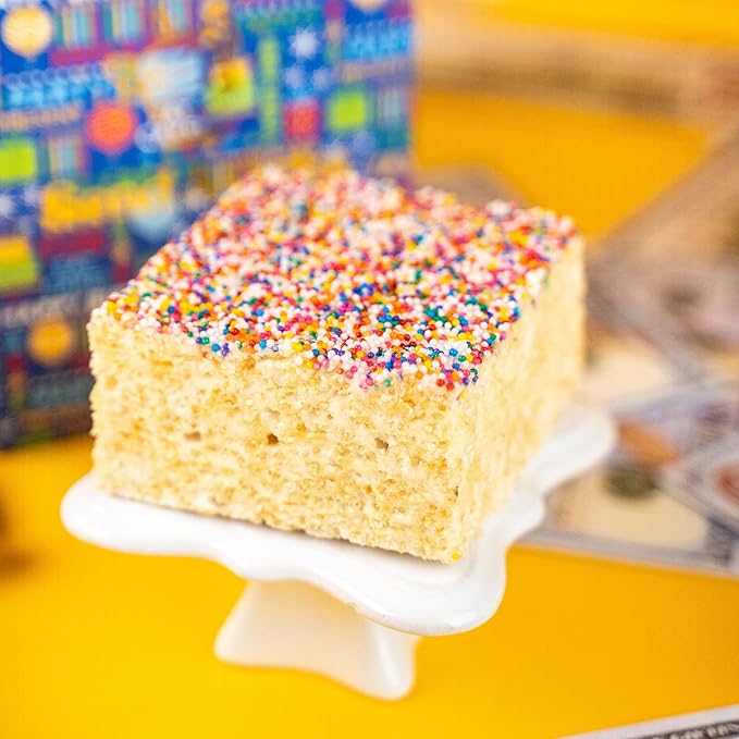 Birthday Billionaire Gift Box by Send A Cake – Ready-to-Gift Music Box with Sweet Caramels & 3" Sprinkle Dot Crispy Cake – No Assembly, Unique Birthday Gift for Women, Men & Kids