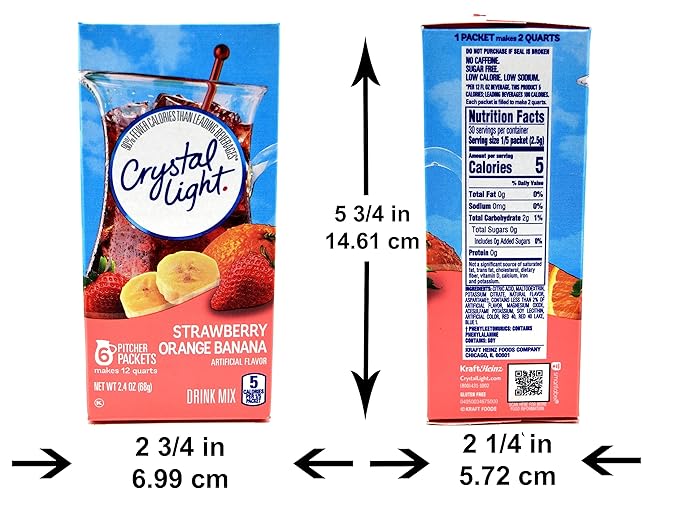 Crystal Light Strawberry Orange Banana Drink Mix, 12-Quart 2.4-Ounce Box (Pack of 9)