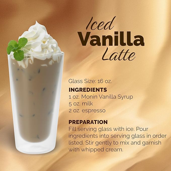 Monin - Vanilla Syrup, Versatile Flavor, Great for Coffee, Shakes, and Cocktails, Gluten-Free, Non-GMO (1 Liter)
