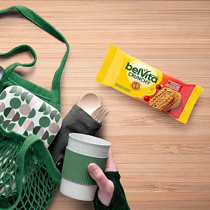 belVita Breakfast Bars Biscuits, Cranberry Orange, 30 Total Packs, 6 Boxes (4 Biscuits Per Pack)