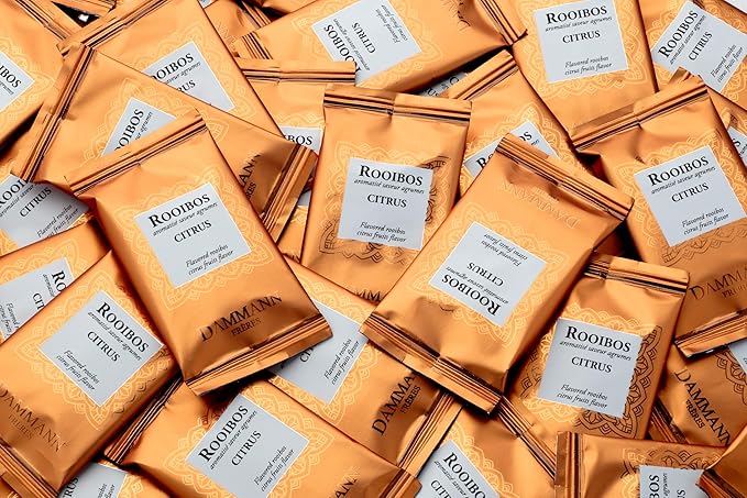 Dammann Freres Sachets, Rooibos Citrus Tea Bags, Premium Gourmet French Tea, Blend Lemon, Clementine, and Orange Flavors, Individually Wrapped, 24 Count (Single Pack)