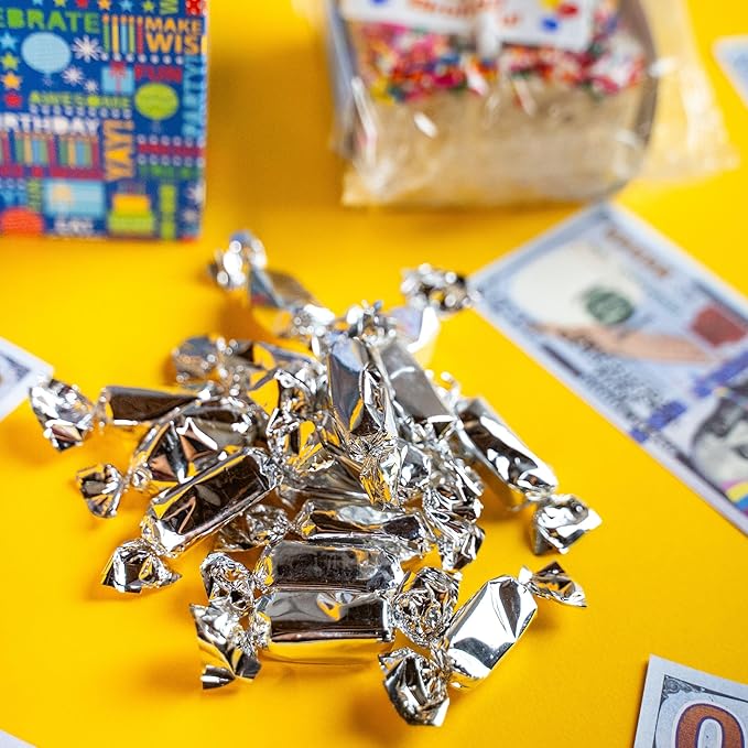 Birthday Billionaire Box by Send A Cake – Ready-to-Gift Music Box with Sweet Caramels & 3" Happy Birthday Crispy Cake – No Assembly, Unique Birthday Gift for Women, Men & Kids