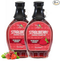 Green Jay Gourmet Strawberry Syrup - 3 Ingredient Premium Breakfast Syrup w/Fresh Strawberries, Cane Sugar & Lemon Juice - All-Natural, Non-GMO Pancake Syrup, Waffle Syrup & Dessert Syrup - 2 x 8 Oz