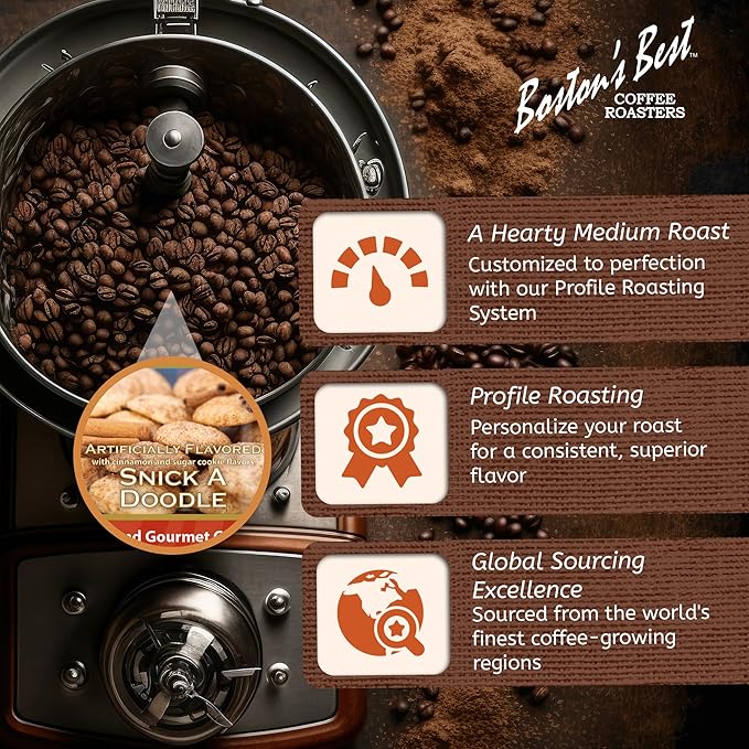 Boston’s Best Coffee - Snick A Doodle Flavored Delicious Gourmet Premium Ground Coffee, 11 oz. / 311 g Coffee Bag