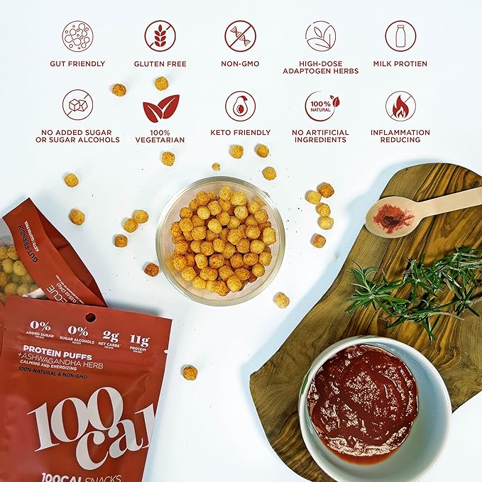 100 CAL SNACKS Variety Pack | Chocolate Brownie Protein Bar & BBQ Protein Puffs | Healthy On-the-Go High Protein Snacks | Non-GMO, Organic, Real Ingredients, No Added Sugar, High Fiber & Gut-Friendly
