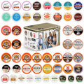 Custom Variety Pack Coffee, Tea, and Hot Chocolate Holiday Winter Sampler - Single Serve Pods for Keurig K-Cup Machines, 50 Assorted Flavors Party Mix(Pack of 1)