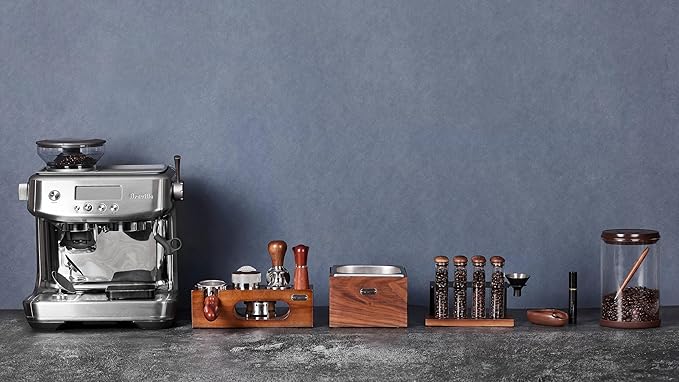 54mm distributor called Adjustable Depth espresso leveler Compatible with Breville Machine Accessories The coffee leveler Made of Stainless Steel and Walnut wood