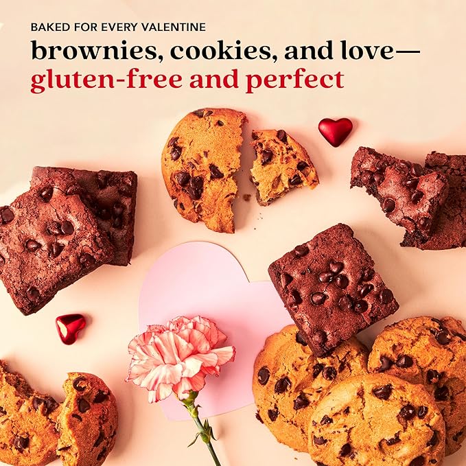 David’s Cookies Gluten Free Assorted Cookies and Brownies Bucket Sampler - Comes in a Love-Themed Decorated Bucket 1.3Lbs - Freshly Baked Gourmet Cookies Gift For Your Loved Ones (Roses Not Included)
