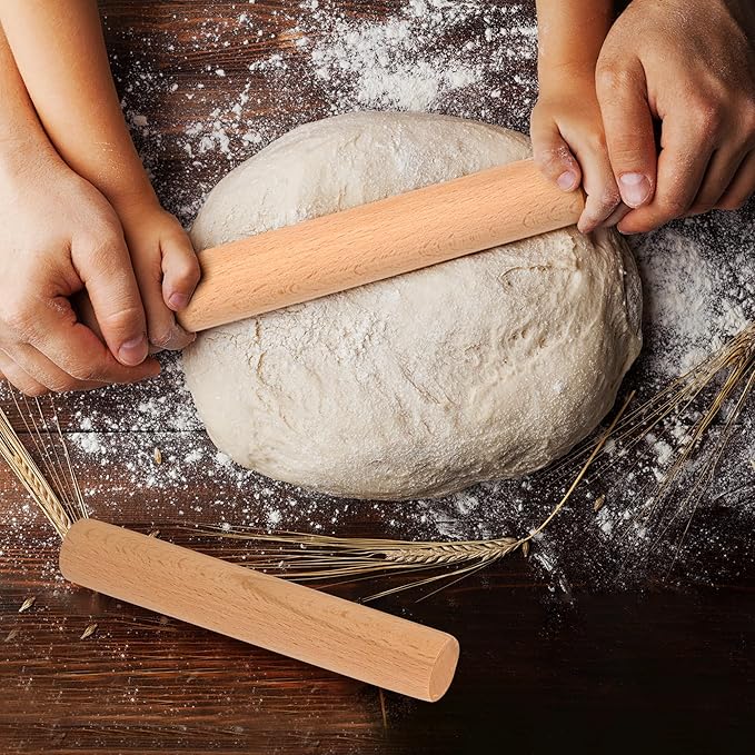 15 Pcs Small Wooden Rolling Pin for Dough, 6 Inch Dumpling Rolling Pin for Baking, Mini Kitchen Wood Rollings Pins for Pizza, Bread, Home Cooking