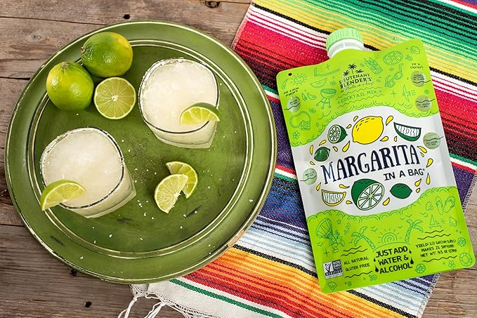Lt. Blender's Margarita in a Bag - Margarita Mix - Each Bag Makes 1/2 Gallon of Frozen Margaritas – Non-GMO Cocktail Mix - No Blender Needed – Add Liquor, Wine or as a Mocktail (Pack of 5)