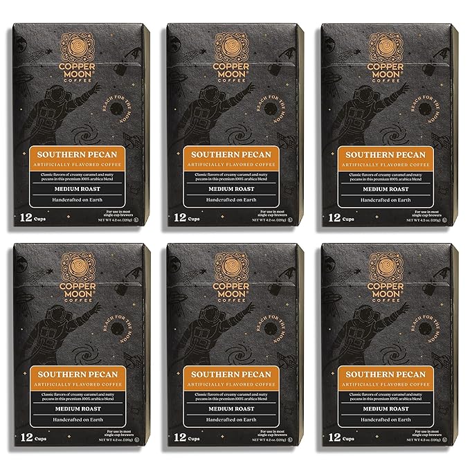 Copper Moon Single Serve Coffee Pods for Keurig K-Cup Brewers, Medium Roast, Southern Pecan Blend, 72 Count