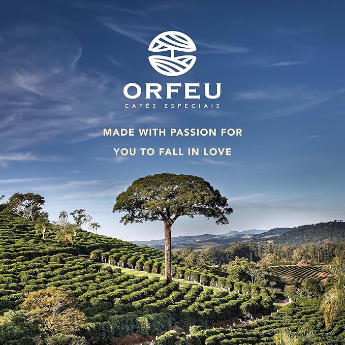 ORFEU - Special Coffee Intense - Drip Sachet - 100% Arabica Coffee, Dark Roast, Aroma of Toasted Caramel & Fruit Jam, Low Acidity, Made In Brazil, Velvety Body - 10 Units, 100g