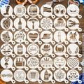 JULBEAR 36 Pieces Reusable Oktoberfest Cookie Cake Stencils Bavarian Style Templates Mold Tools for Oktoberfest Party Cookies Baking Painting Coffee Decoration