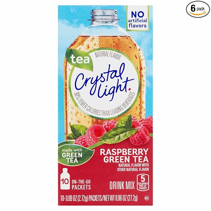 Crystal Light On The Go Raspberry Green Tea, 10-Packet Box (Pack of 6)
