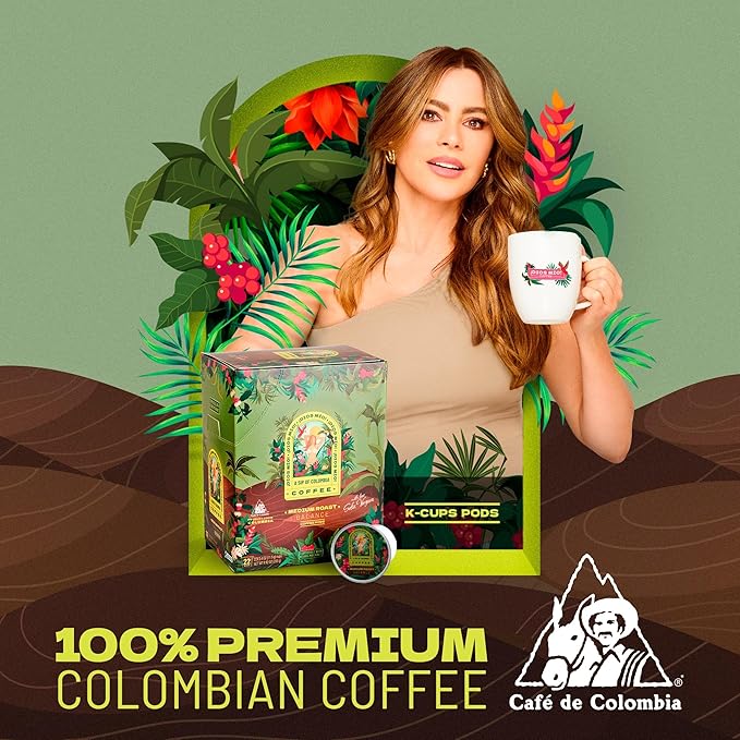 Dios Mio Coffee by Sofia Vergara, Medium Roast, K-Cup Pods, 44 Count, (2 Boxes of 22 K-Cup Pods)