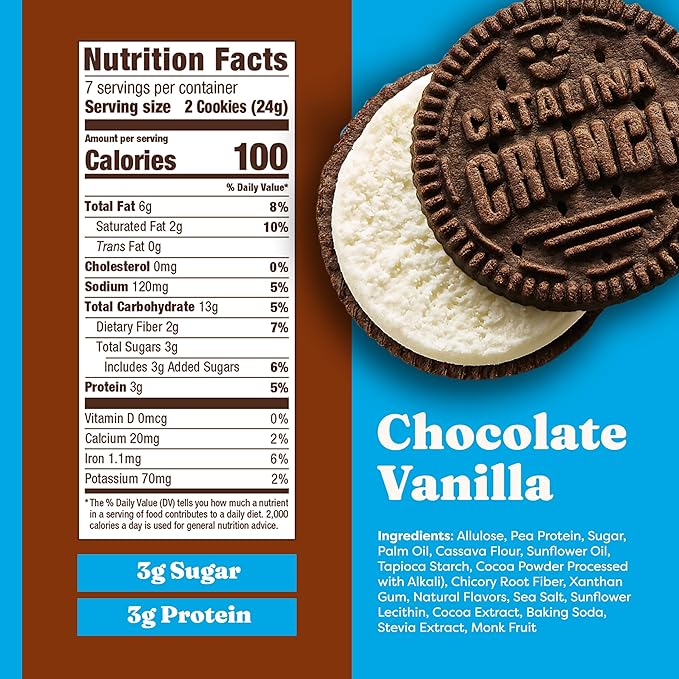Catalina Crunch Protein Cookies, 4g Protein per Serving | Low-Sugar Sandwich Cookies | Gluten Free, Vegan | Keto Dessert Snacks, Variety Pack 4 Flavors (Pack of 4)
