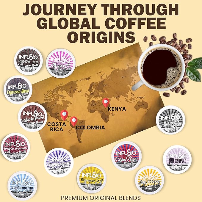 96 Count - French Roast, Single serve Coffee pods for Keurig K Cup® Brewers - InfuSio Premium Roasted Coffee (French Roast, 96 count Compatible with 2.0)……