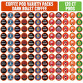 Coffee Pod Variety Packs Dark Roast Sampler, Assorted, Compatible with 2.0 K-Cup Brewers, Variety Pack, 120 Count (Pack of 1)