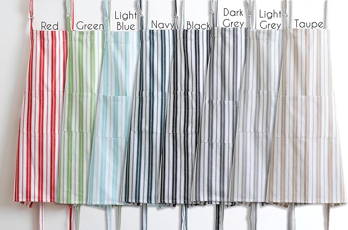 1 Oven Mitt, 1 PotHolder & 1 Kitchen Apron Set - Durable Heat Resistant Gloves - Thick Mittens for Kitchen - Suitable for Cooking, Baking, Grilling – Men & Women – Dark Grey Stripes - Casa De Lan