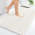 Arotive Luxury Chenille Bathroom Rug Mat, Extra Soft Thick Absorbent Shaggy Bath Rugs, Non-Slip Machine Wash Dry, Plush Bath Mats for Bathroom, Shower and Tub, 30x20, Ivory