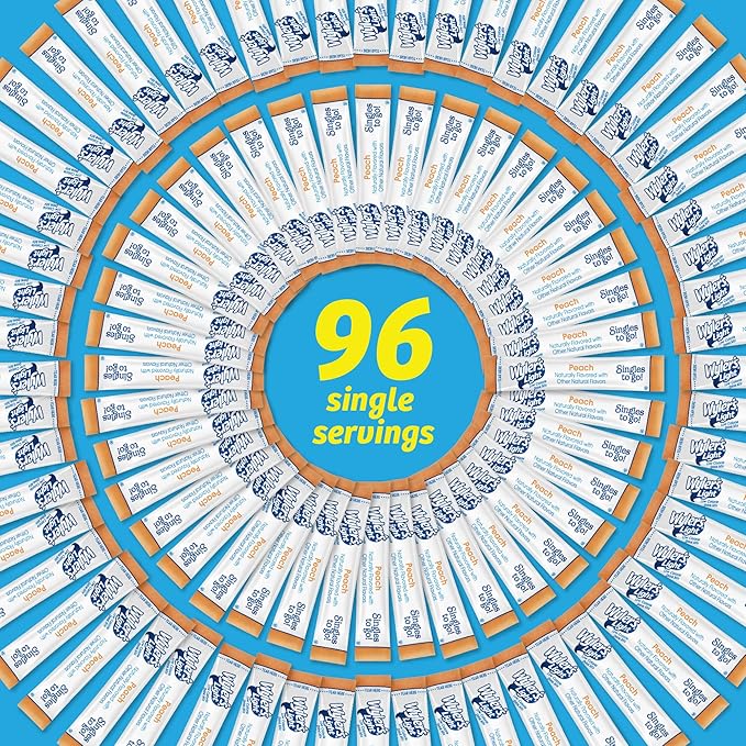 Wyler’s Light Singles-To-Go Sugar Free Drink Mix, Peach, 8 CT Per Box (Pack of 12)