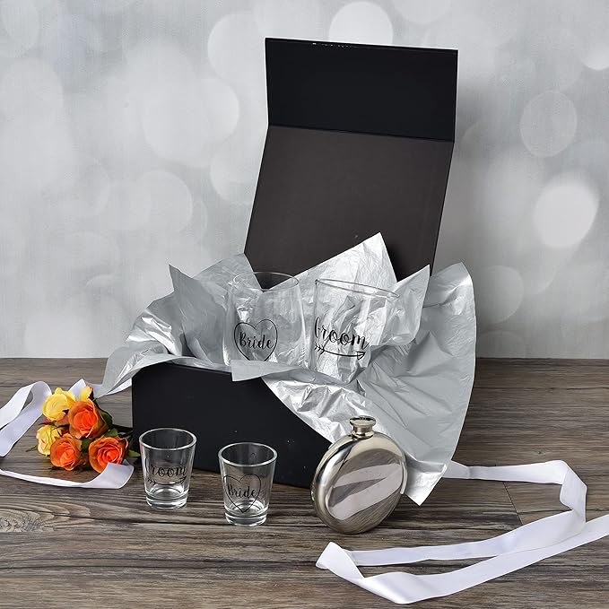 Prime Line Packaging Christmas Gift Boxes with Lids for Presents, Holiday Gift Boxes, Small Black Gift Box for Small Business, Birthdays, Weddings, Graduation, Bulk, 8x8x4, 15 Pack