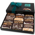 Oh! Nuts Gourmet Gift Baskets - 18 Biscotti Cookie Chocolate Gift Basket - Unique Prime Holiday, Birthday, Anniversary, Corporate Tray for Men, Women