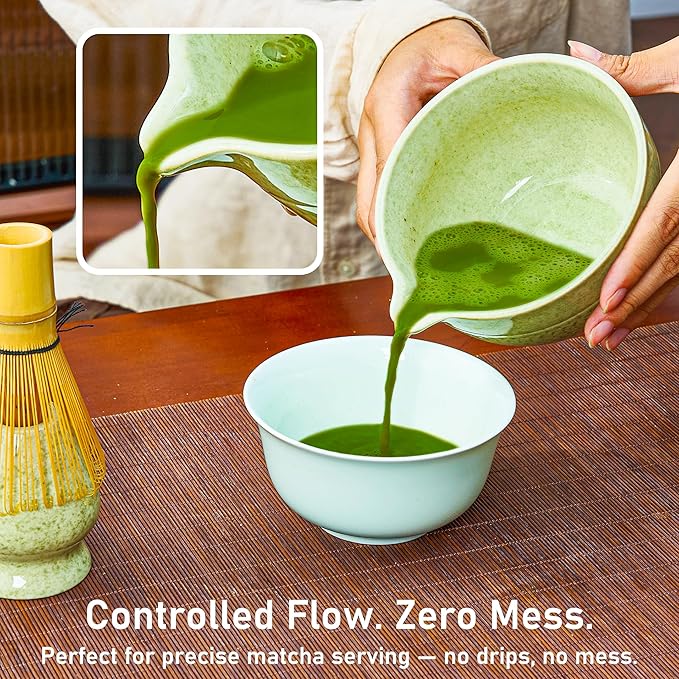 BeSoothe Matcha Whisk Set - Premium Matcha Set 7 Pcs - Ceremony Matcha Powder Kit - Matcha Tea Set for Making Latte - Matcha Whisk Set and Bowl with Scoop&Sifter, Ceramic Bowl - Gift for Matcha Lovers