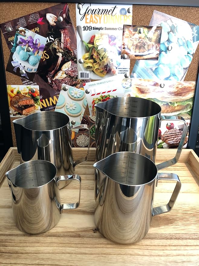 1500ml/50oz Stainless Steel Milk Frothing Pitcher for Coffee, Cappuccino, Latte Art