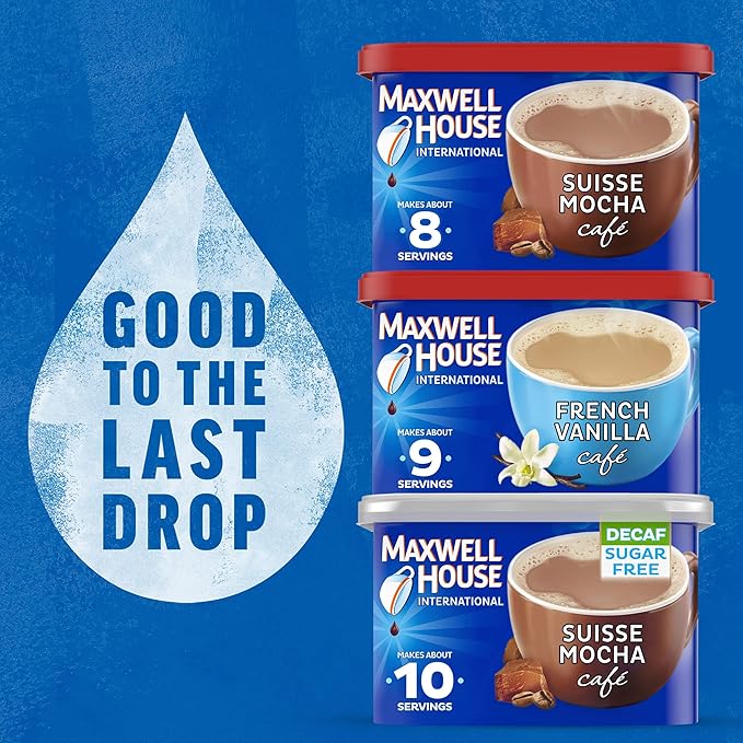 Maxwell House International Suisse Mocha Café-Style Instant Coffee Beverage Mix, 4 ct. Pack, 7.2 oz. Canisters